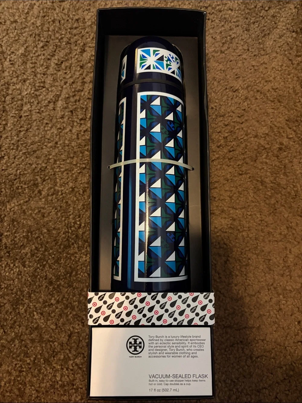 Tory Burch vacuum sealed flask NWT